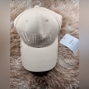 Bride Cream 'Wifey' Embroidered Hat